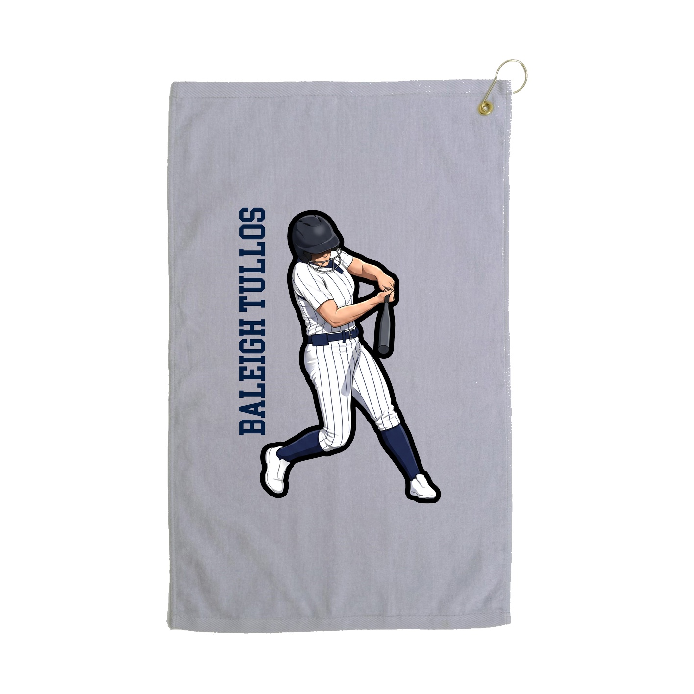 Golf Towel — Name Vertical in Grey