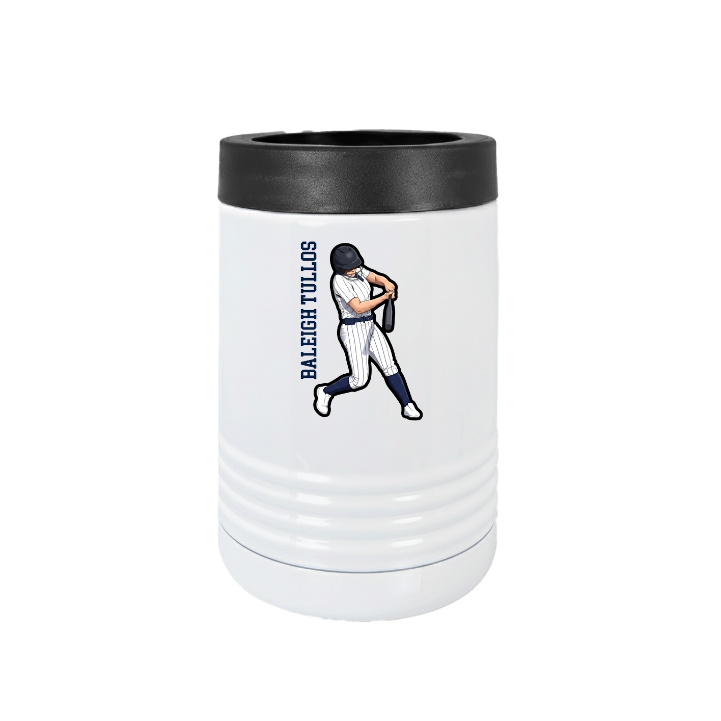 Beverage Holder — Name Vertical in White