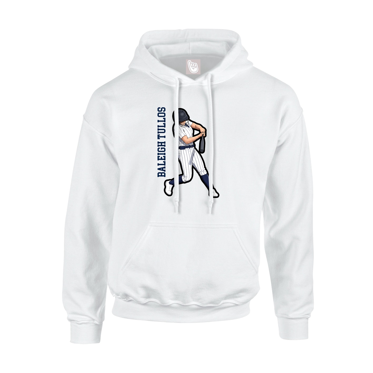 Hoodie — Name Vertical in White