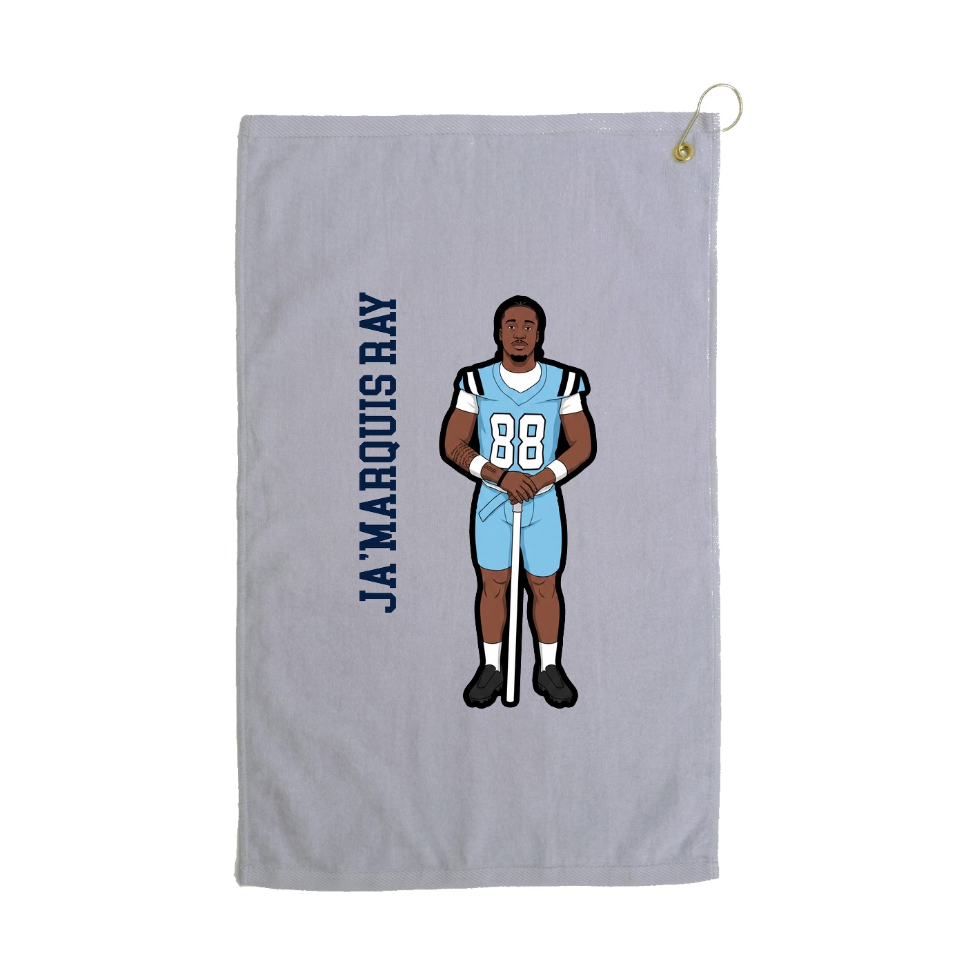 Golf Towel — Name Vertical in Grey