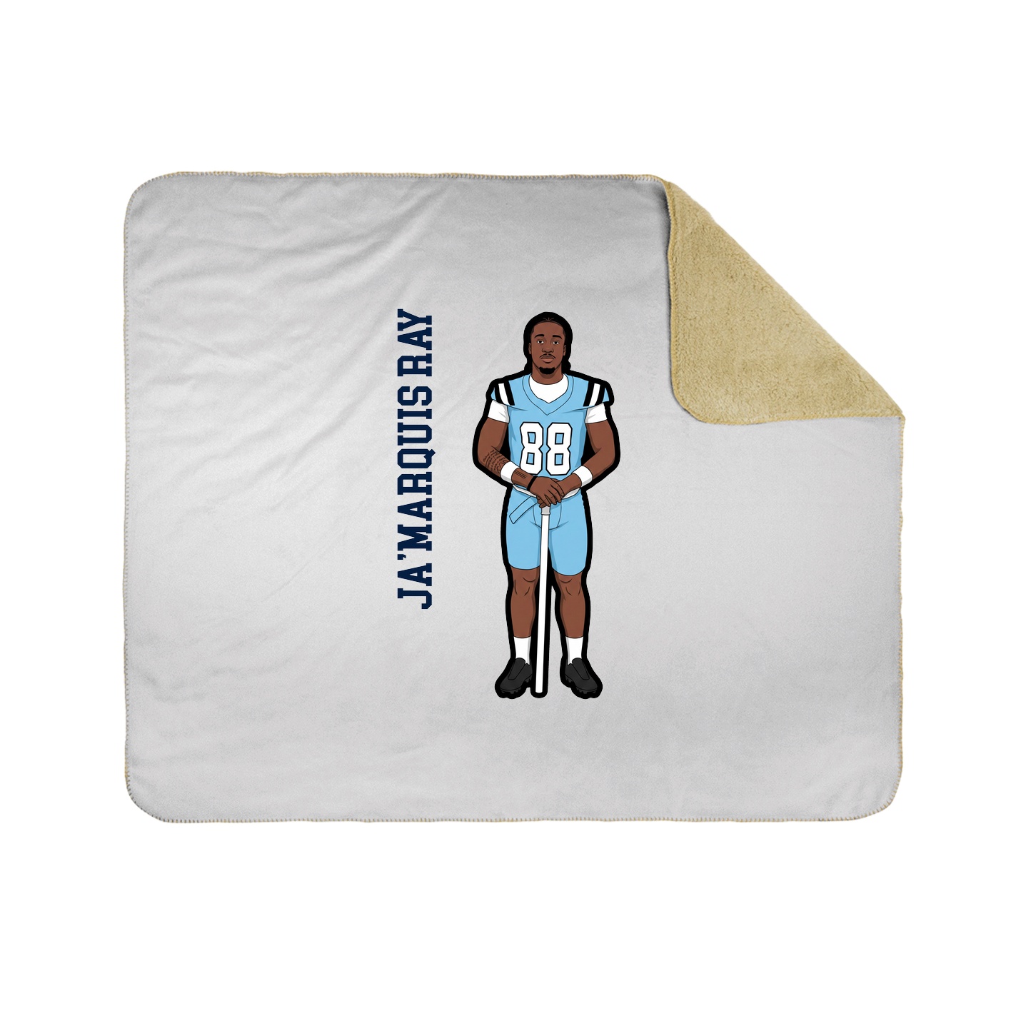 Throw Blanket — Name Vertical in White