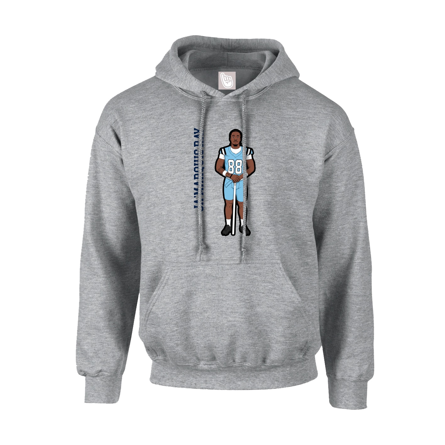 Youth Hoodie — Name Vertical in Grey