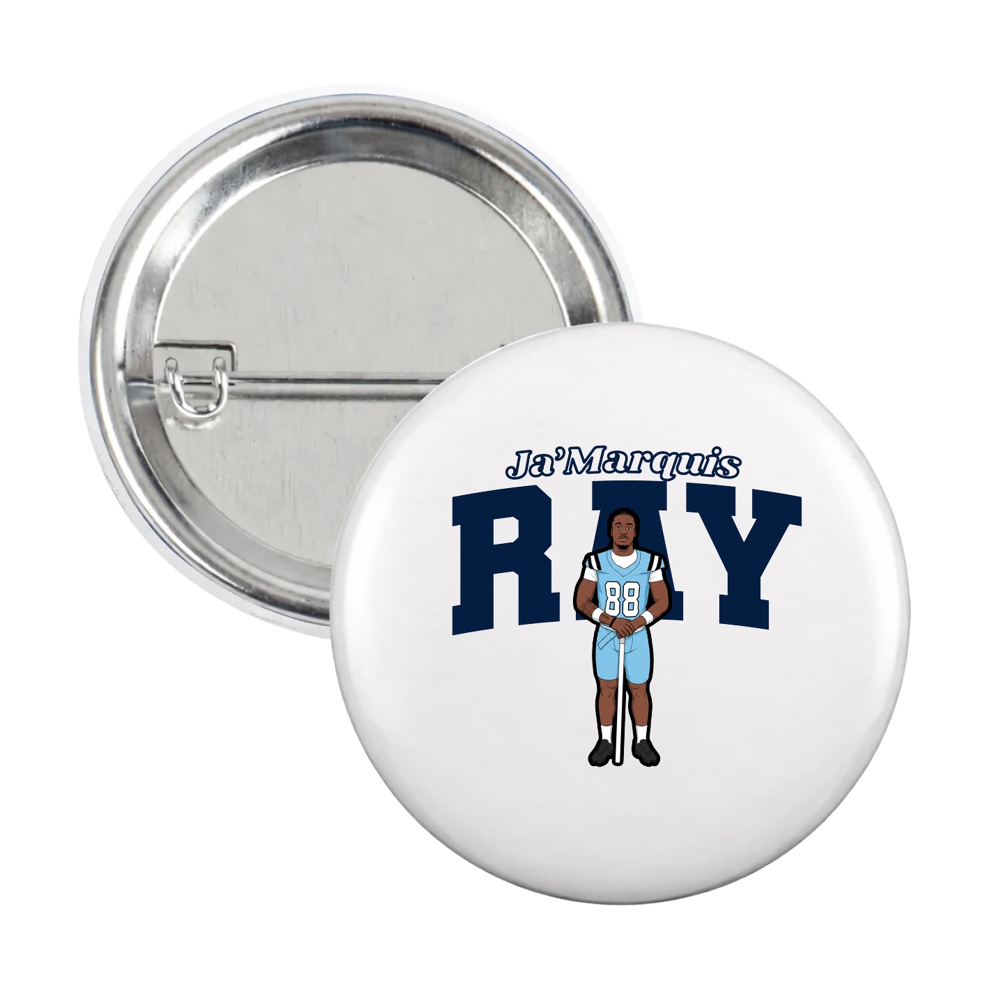 Game Day Button — Name Arch in White