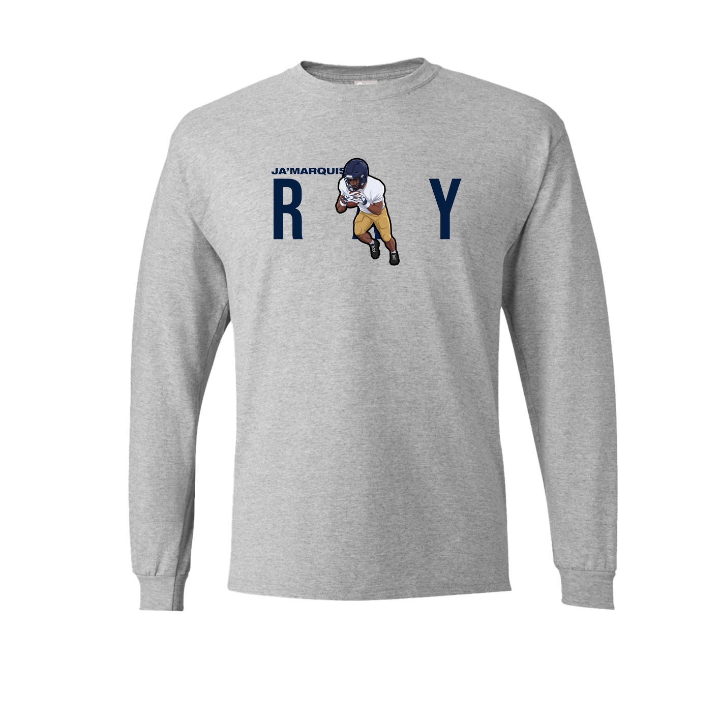 Long Sleeve Tee — Player Name in Grey