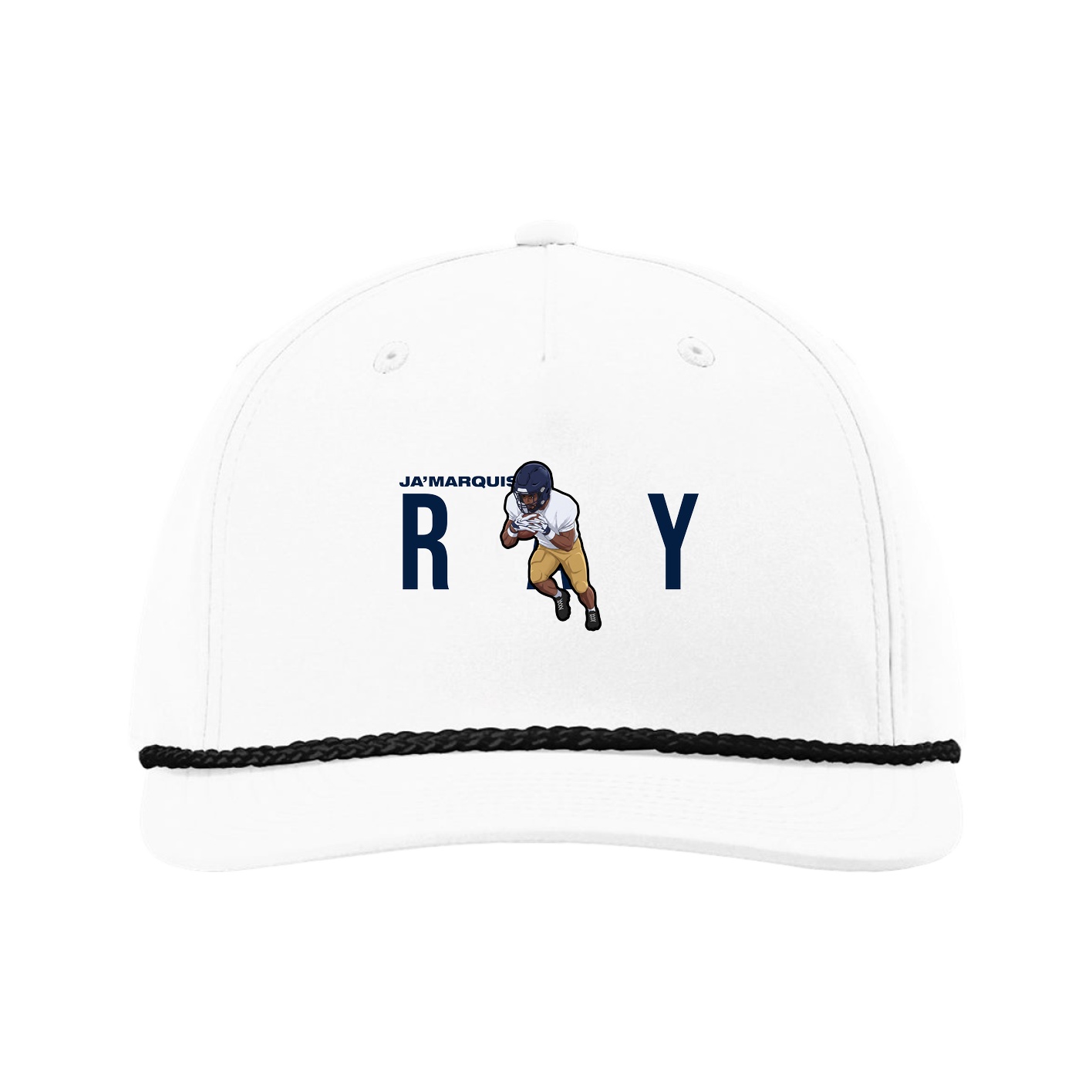 Five-Panel Classic Rope Cap — Player Name in White