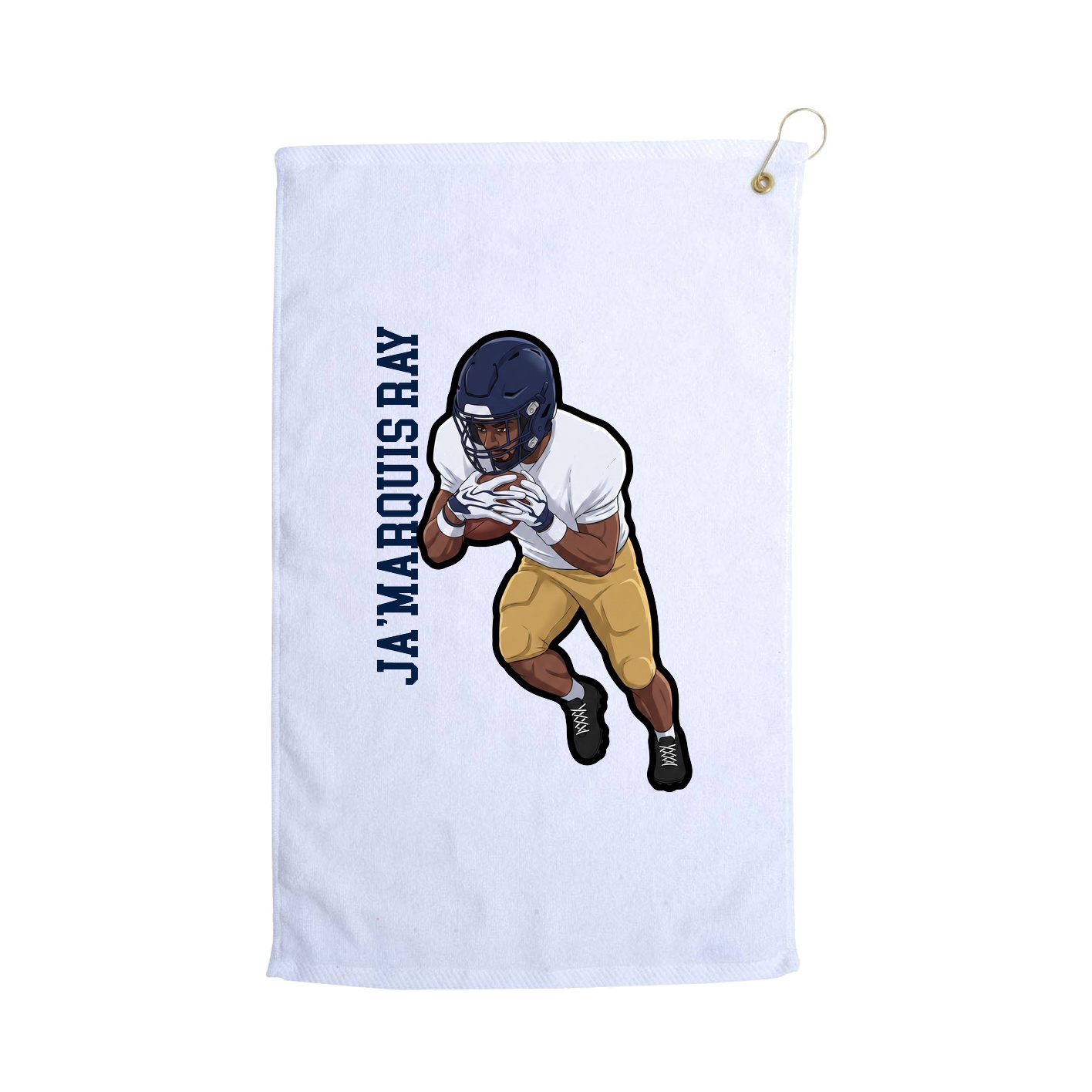 Golf Towel — Name Vertical in White
