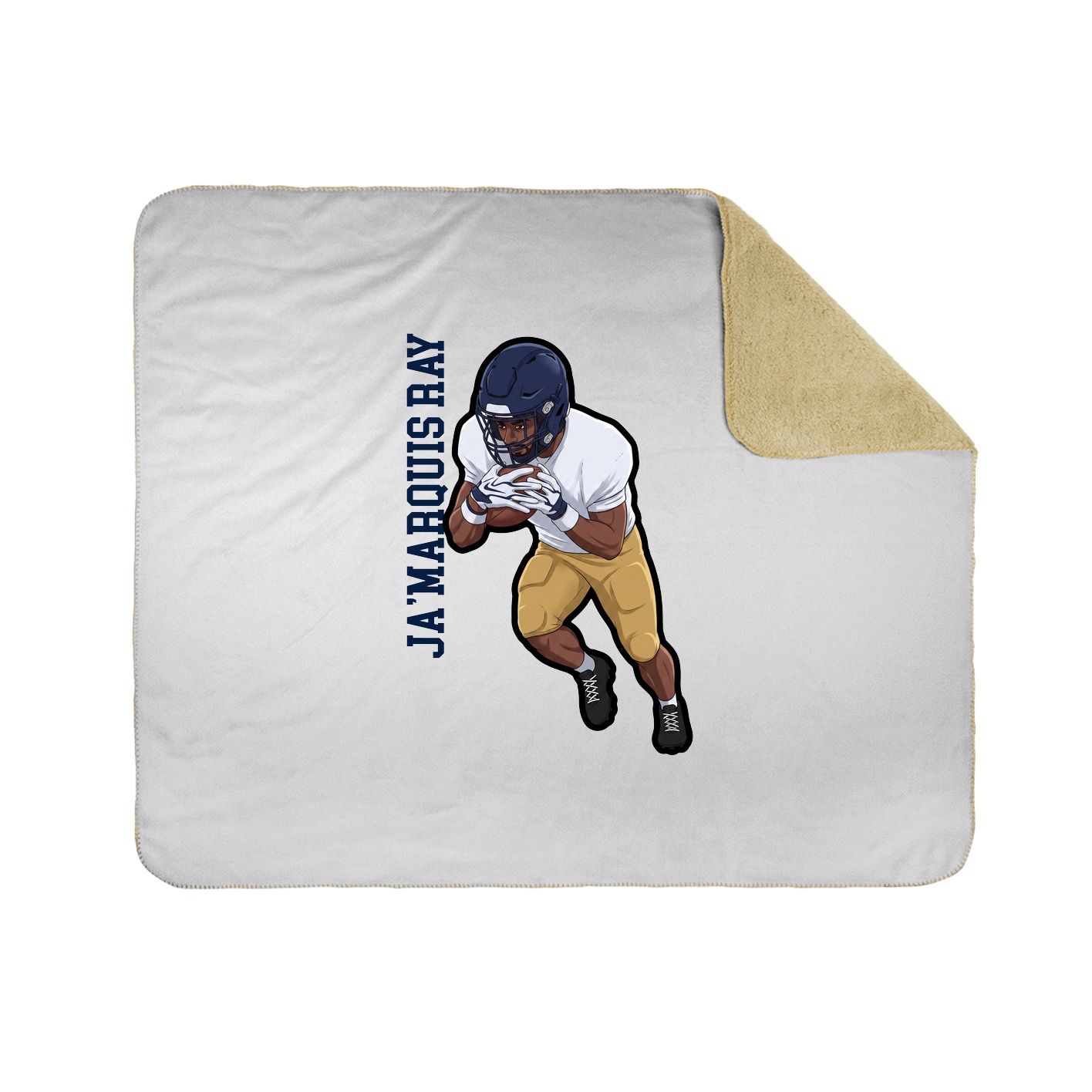 Throw Blanket — Name Vertical in White