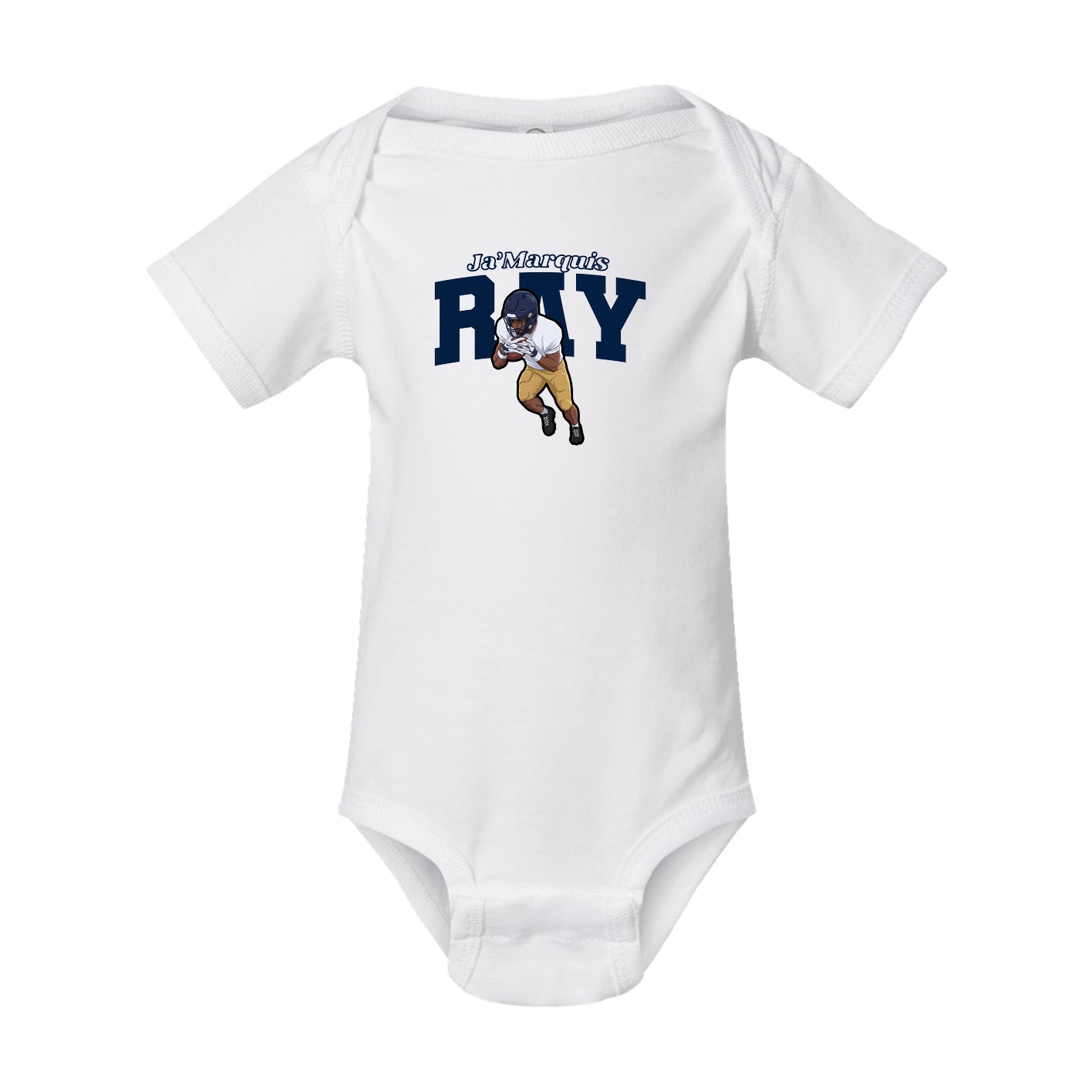 Baby Onesie — Name Arch in White