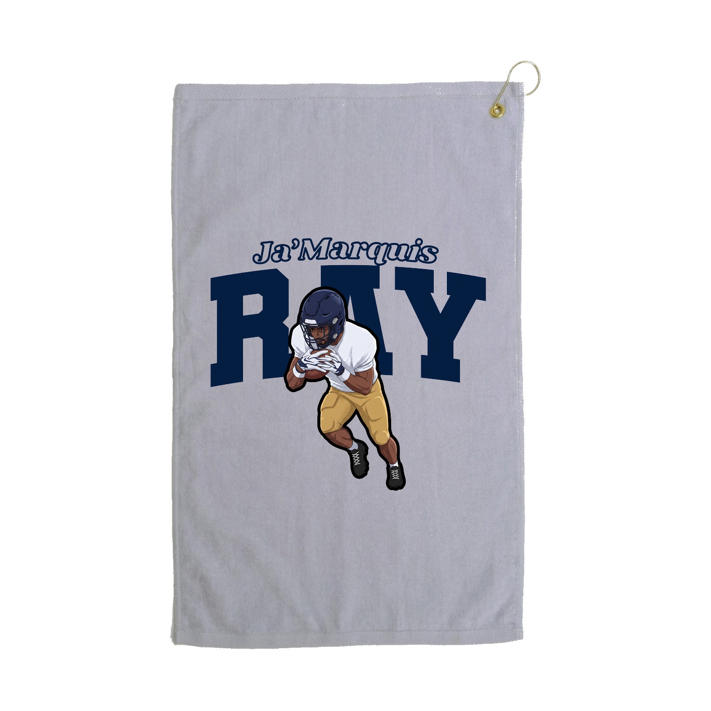 Golf Towel — Name Arch in Grey