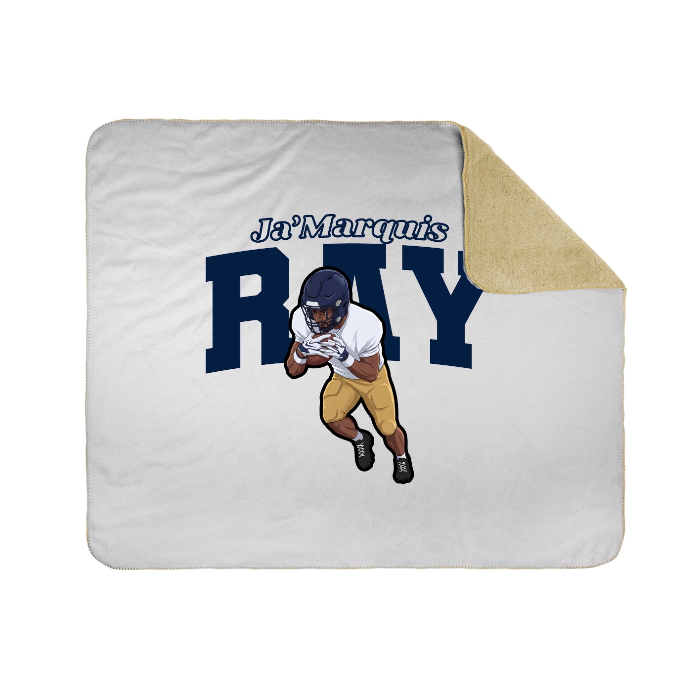 Throw Blanket — Name Arch in White