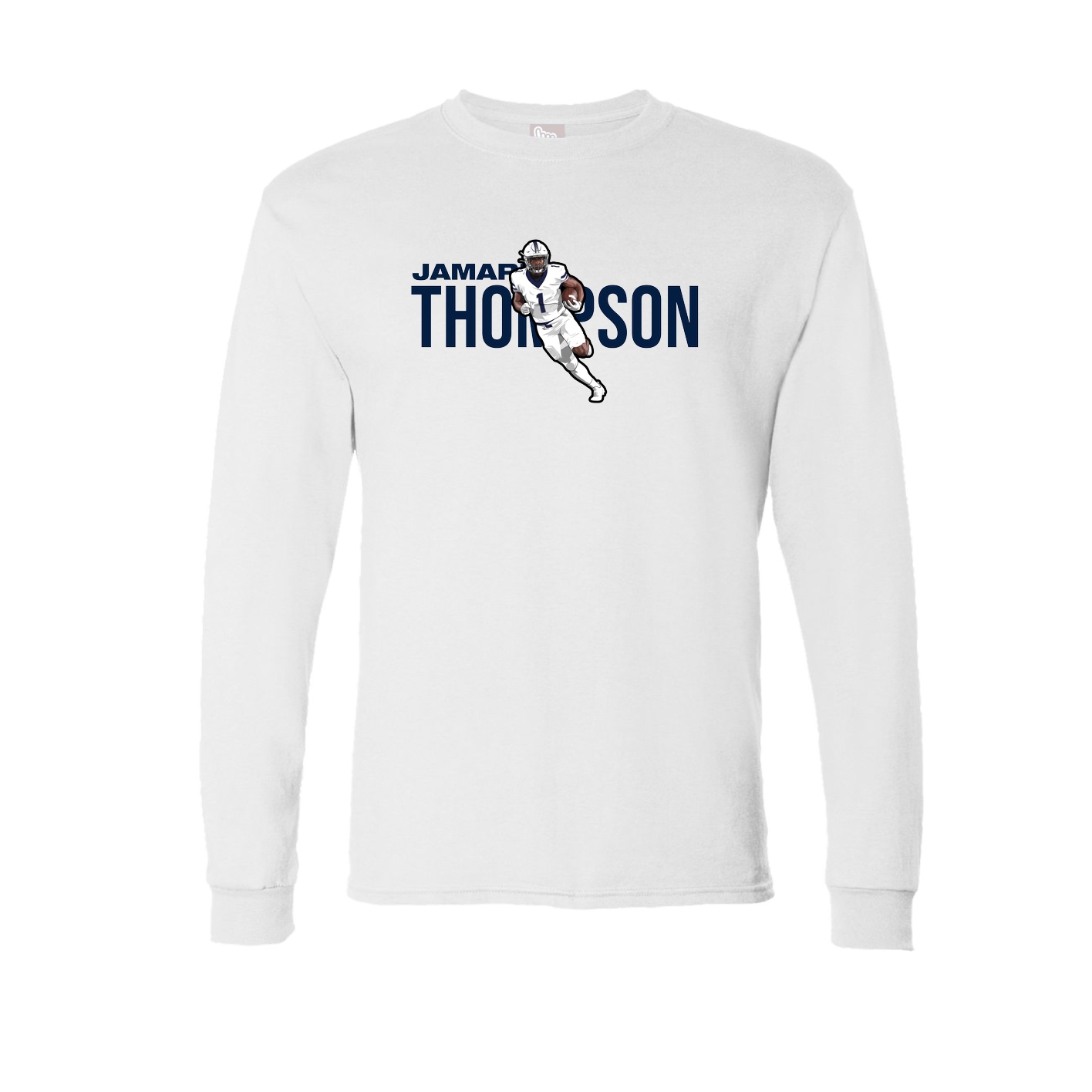 Long Sleeve Tee — Player Name in White