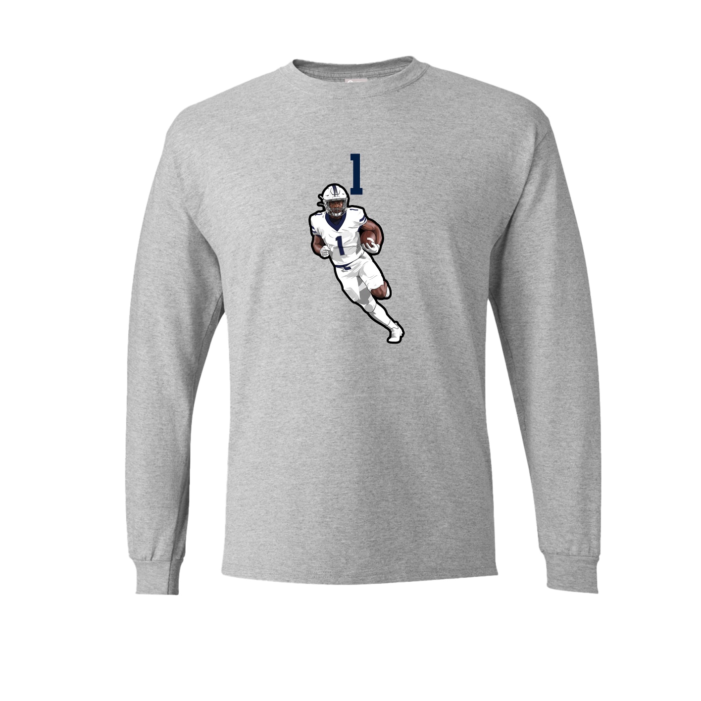 Long Sleeve Tee — Number Top in Grey