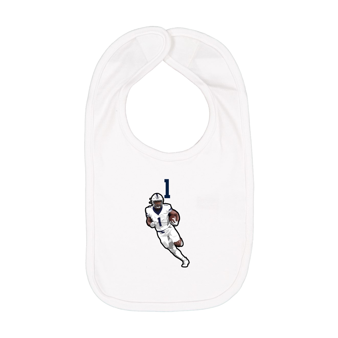 Infant Bib — Number Top in White
