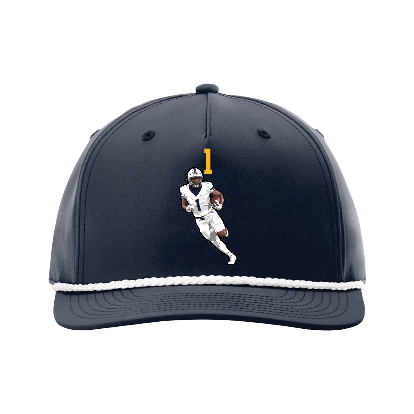 Five-Panel Classic Rope Cap — Number Top in Navy