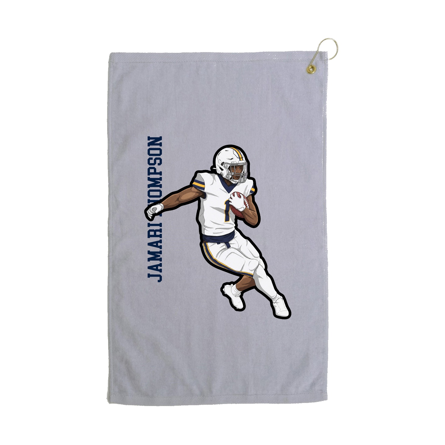 Golf Towel — Name Vertical in Grey