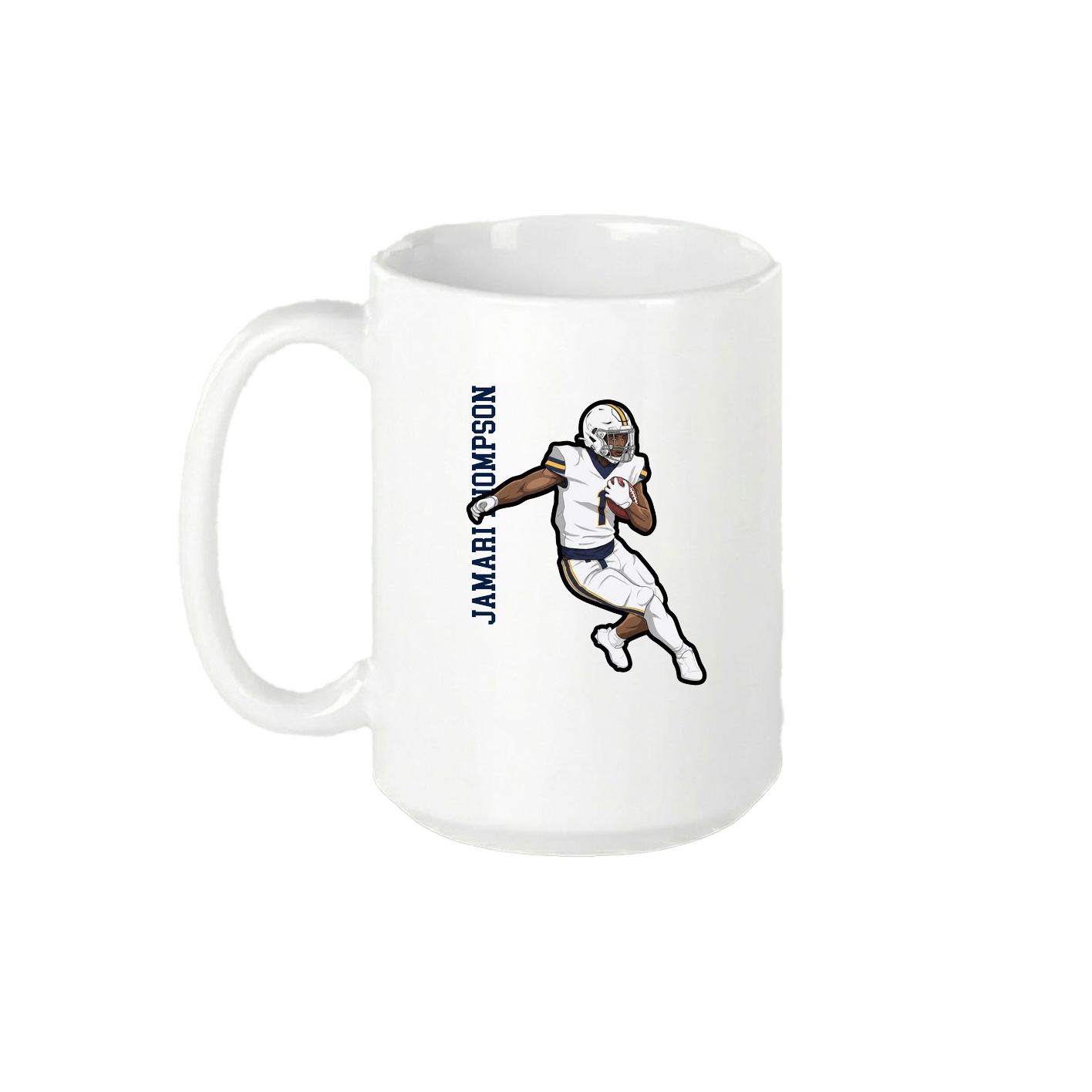 15oz Coffee Mug — Name Vertical in White