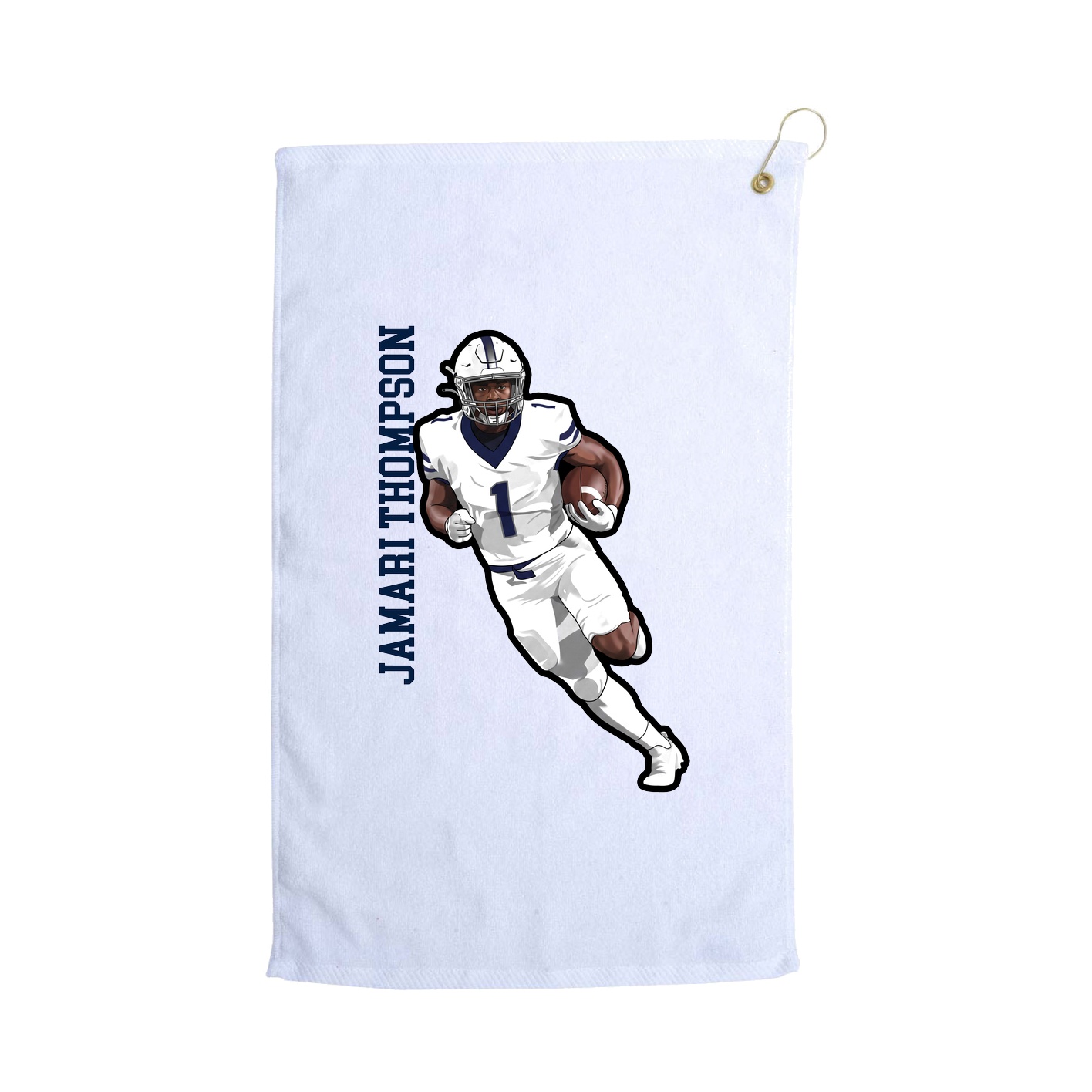 Golf Towel — Name Vertical in White
