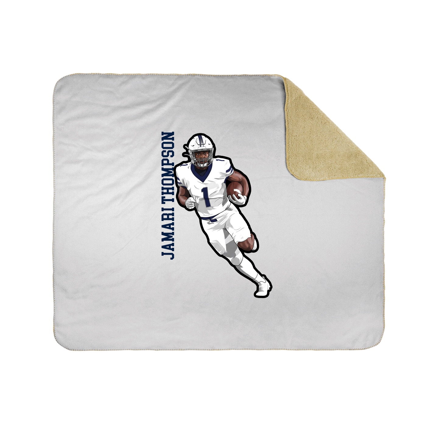 Throw Blanket — Name Vertical in White