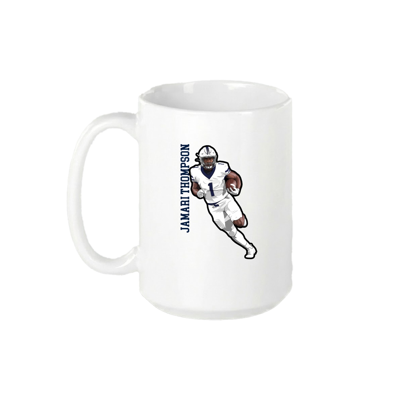 15oz Coffee Mug — Name Vertical in White