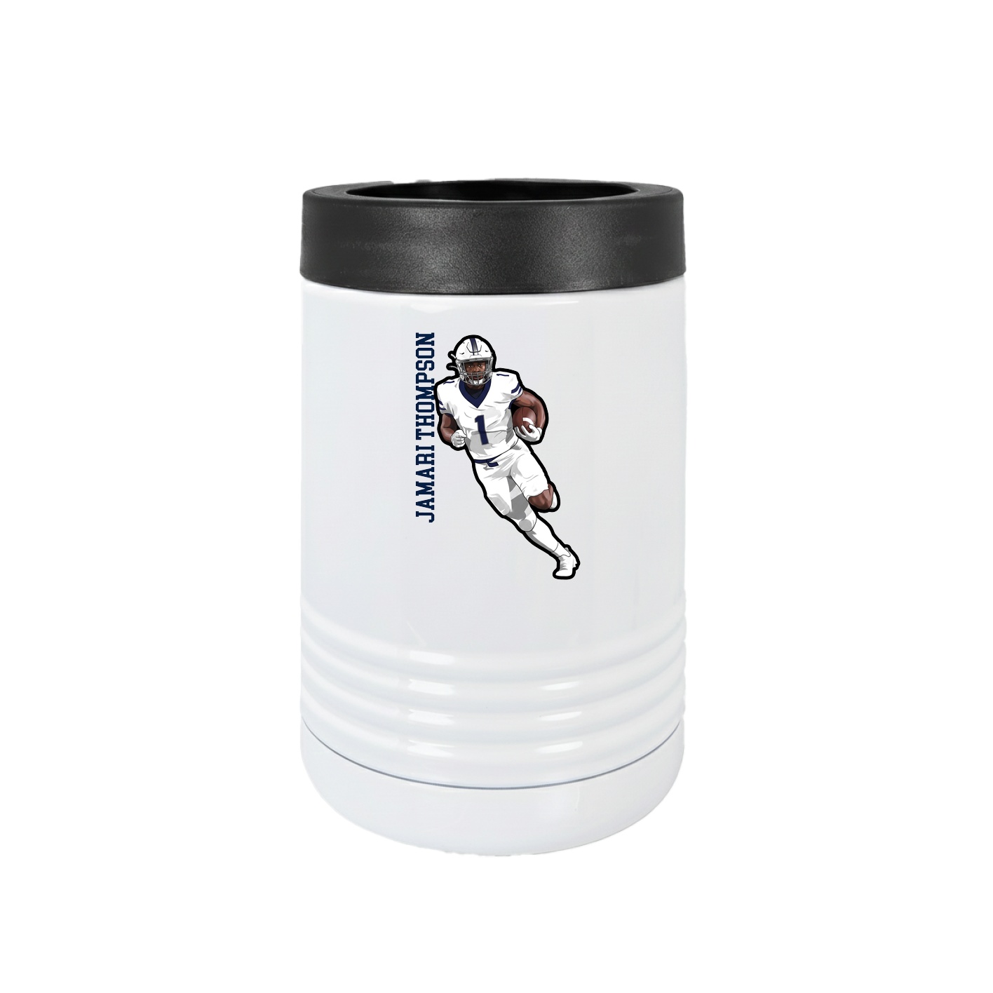 Beverage Holder — Name Vertical in White