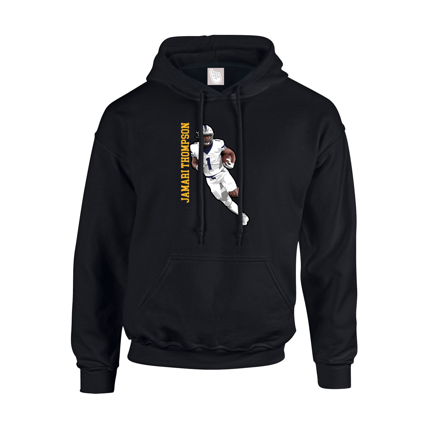 Youth Hoodie — Name Vertical in Black