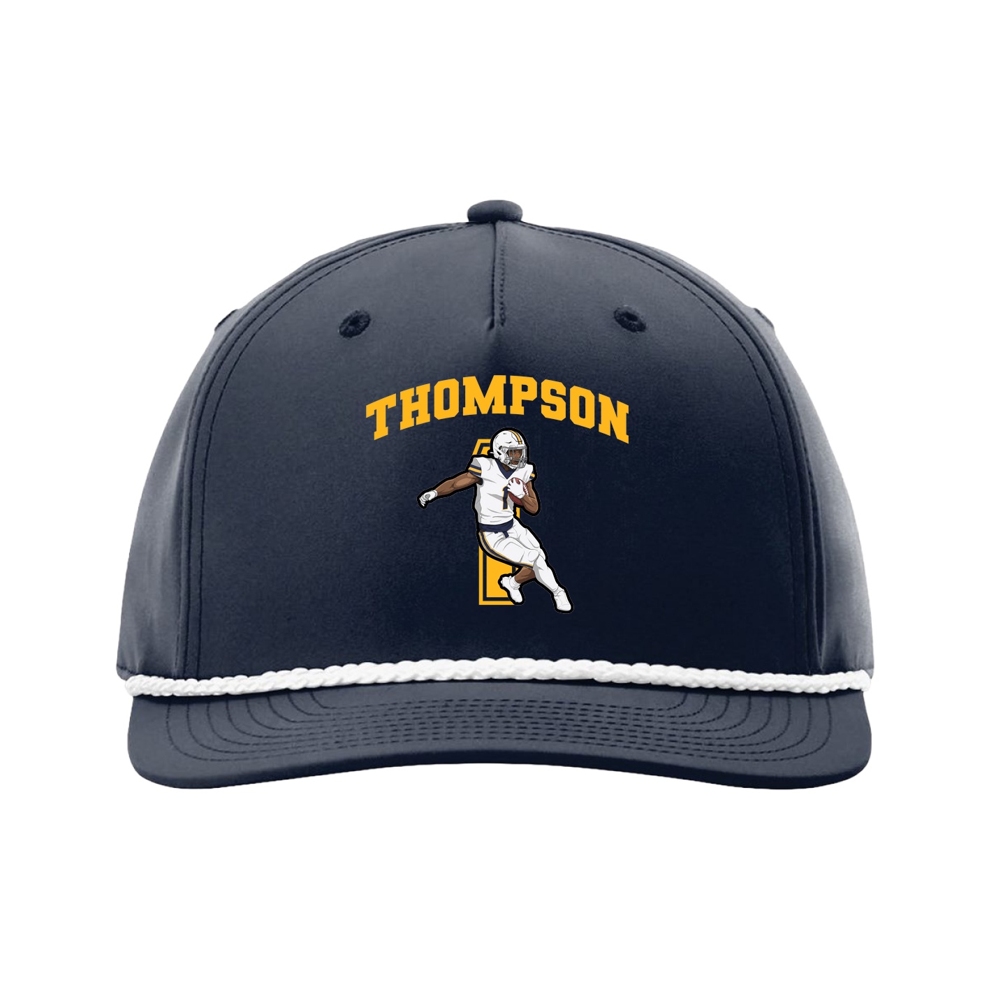 Five-Panel Classic Rope Cap — Number in Navy