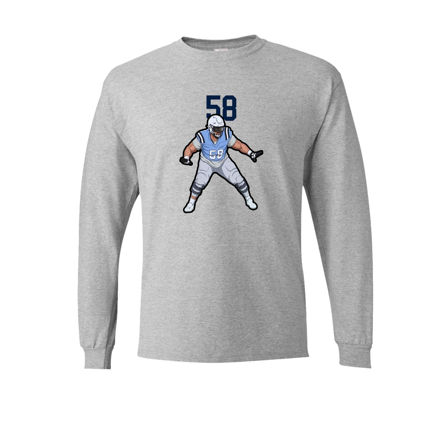 Long Sleeve Tee — Number Top in Grey