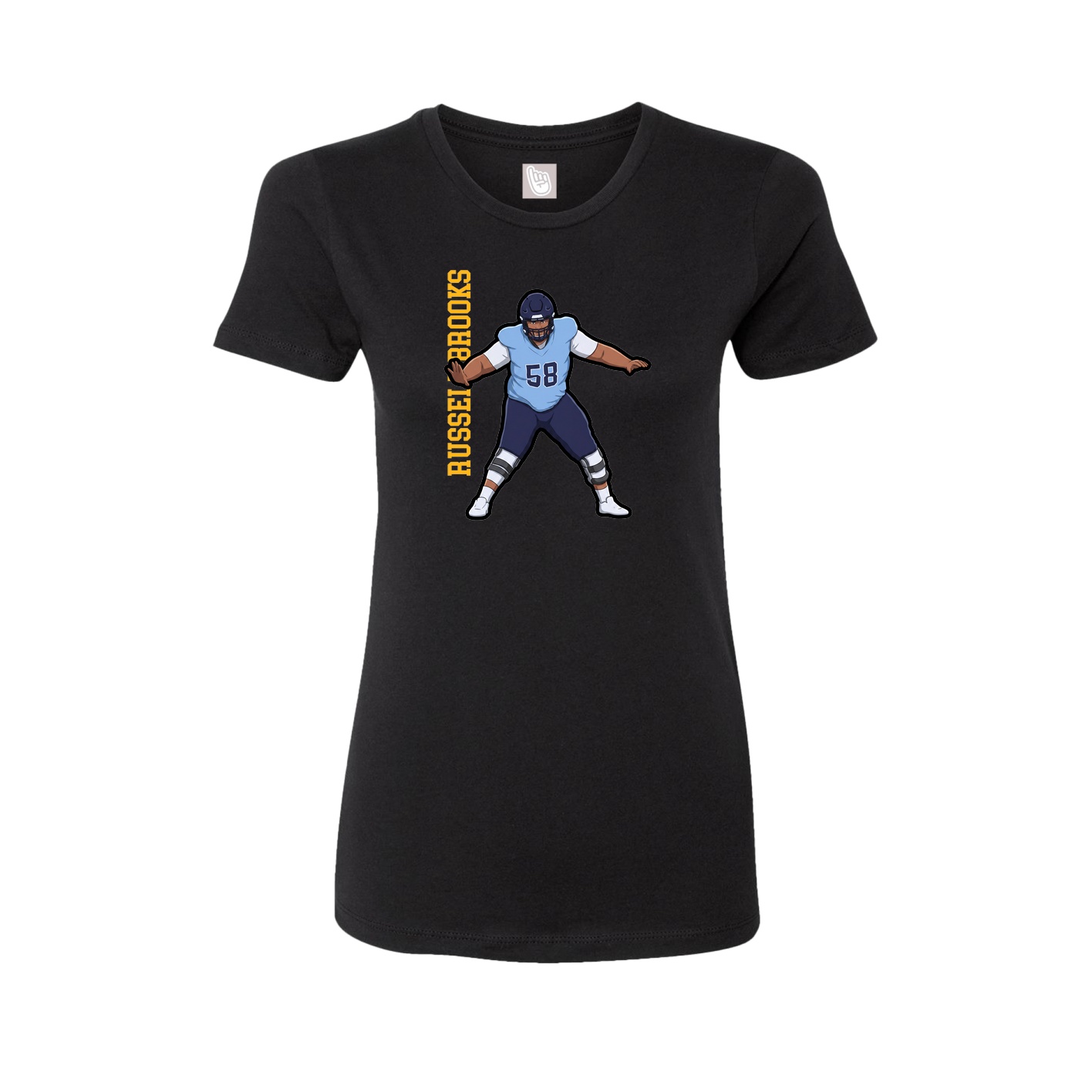 Fitted Women's Tee — Name Vertical in Black
