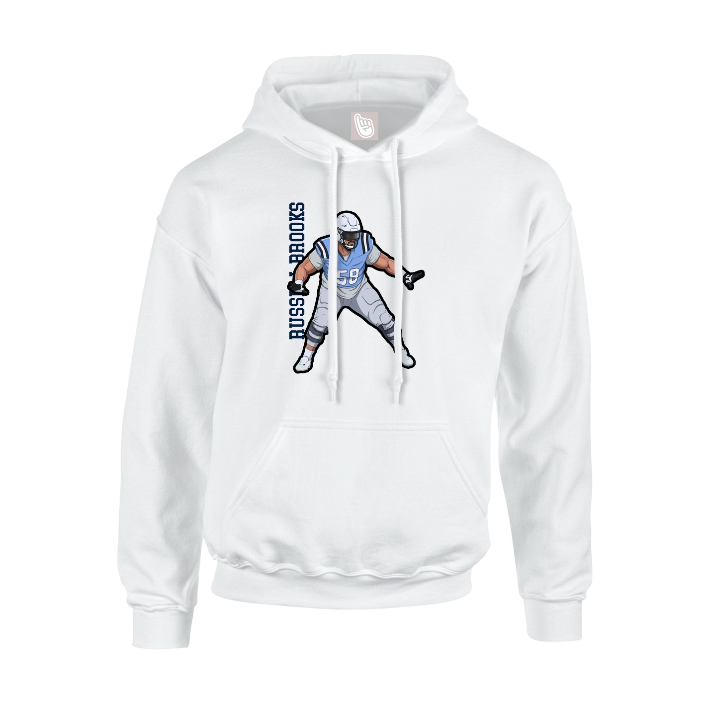 Youth Hoodie — Name Vertical in White