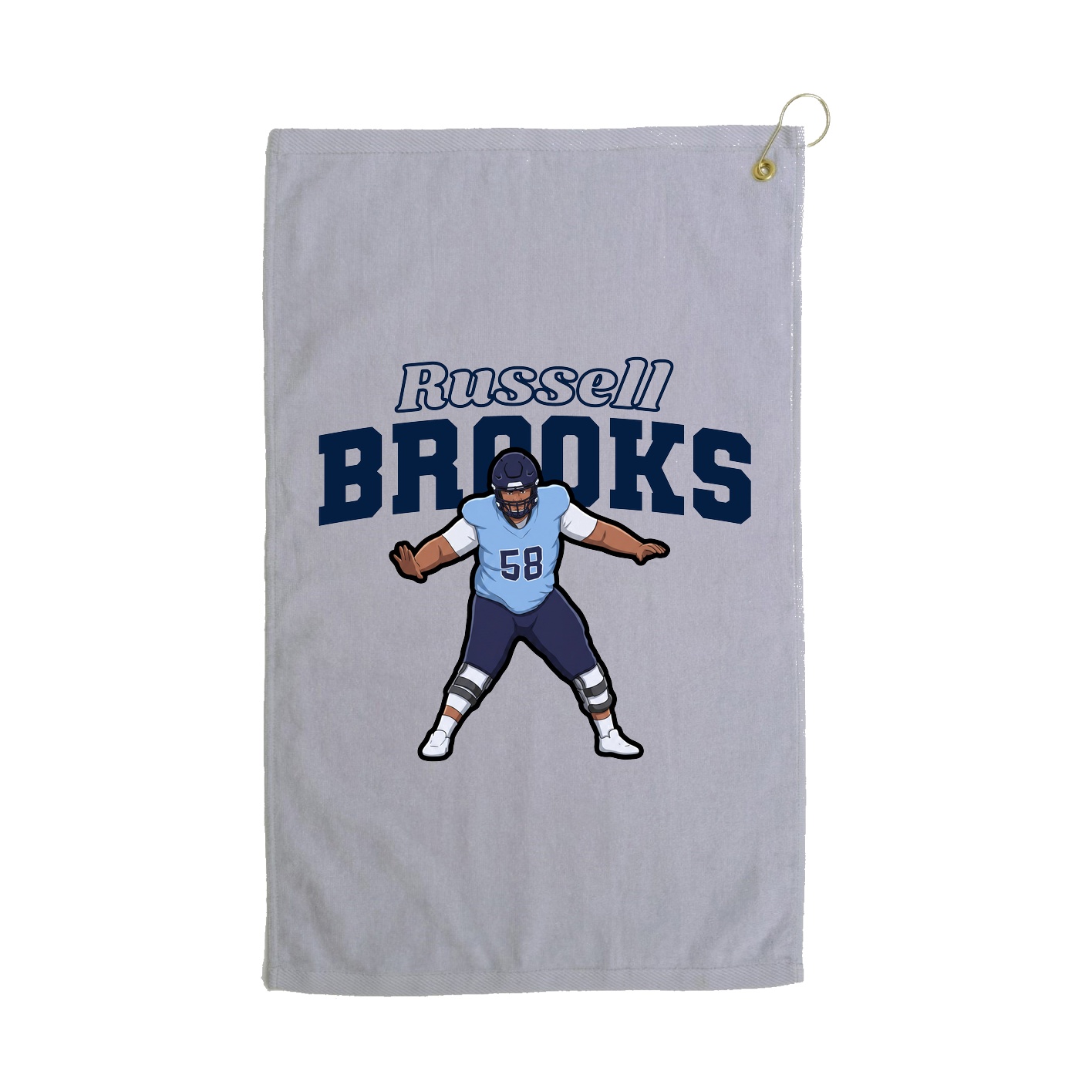 Golf Towel — Name Arch in Grey