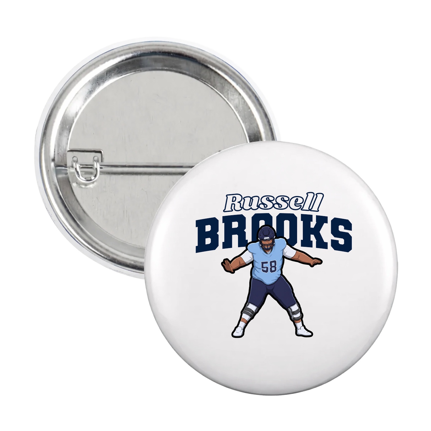 Game Day Button — Name Arch in White