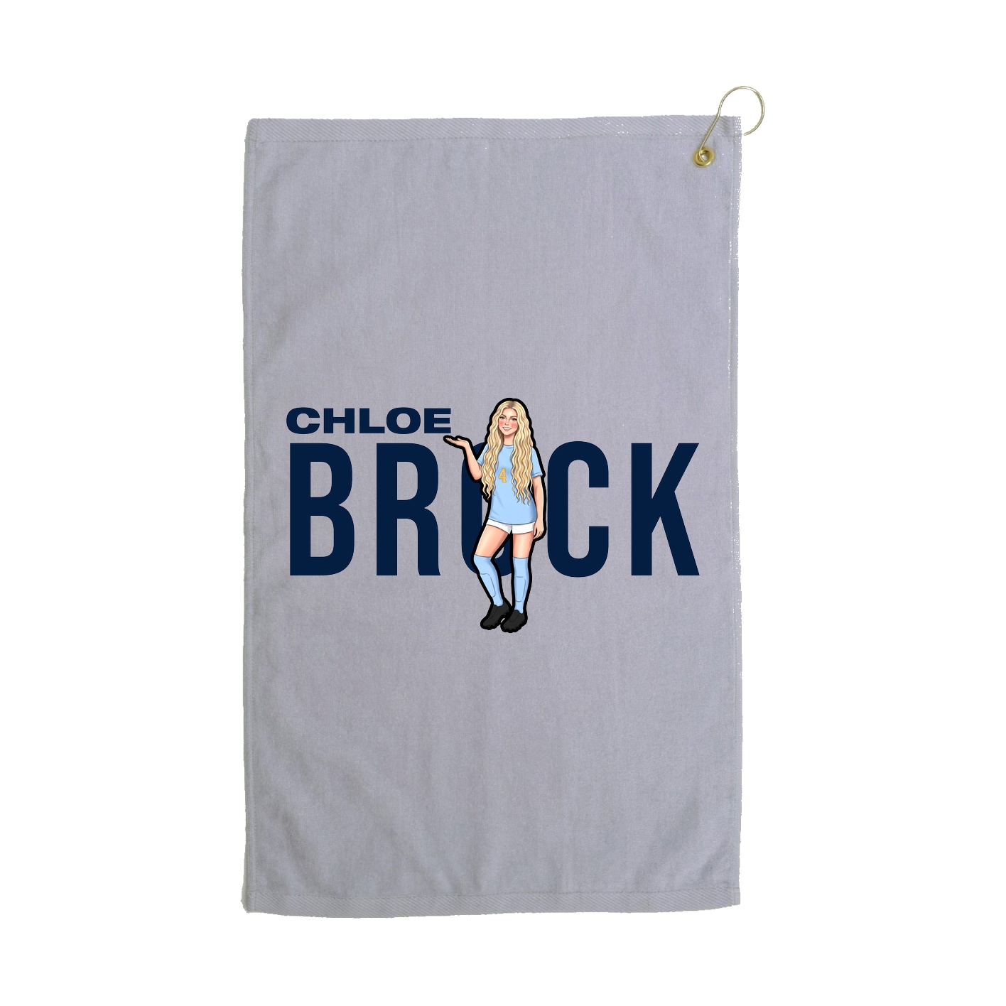 Golf Towel — Player Name in Grey