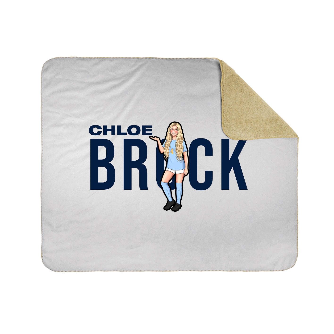 Throw Blanket — Player Name in White