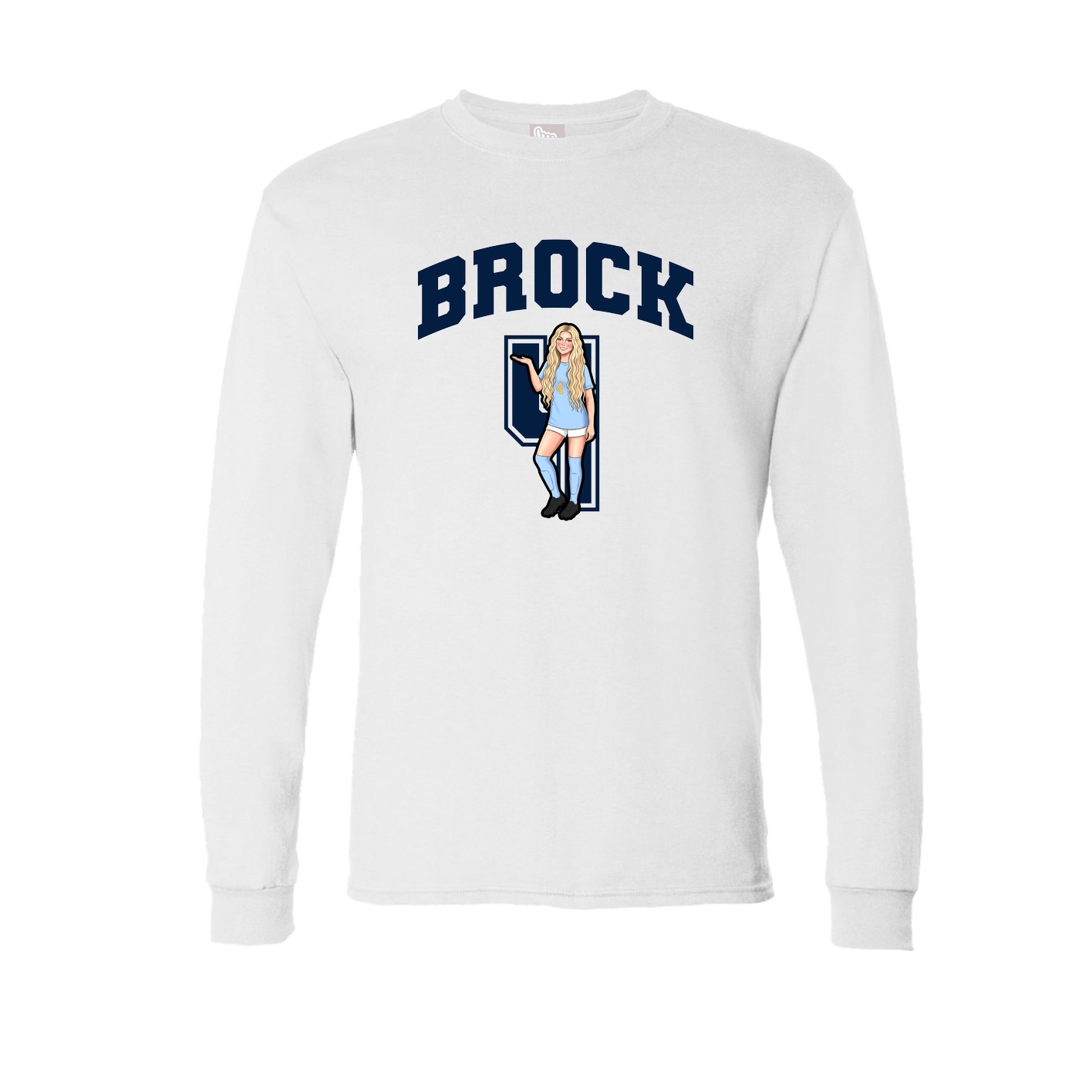 Long Sleeve Tee — Number in White