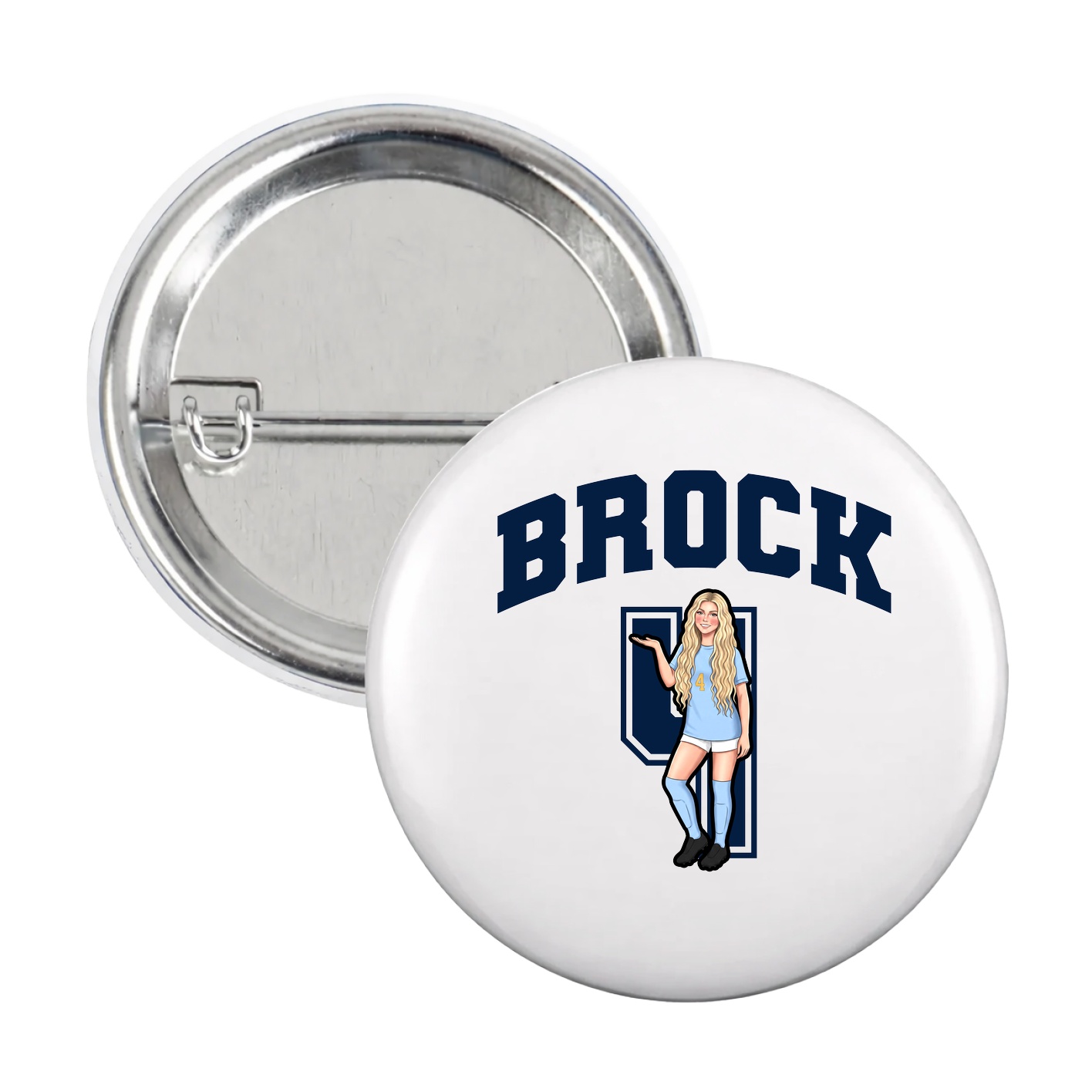 Game Day Button — Number in White