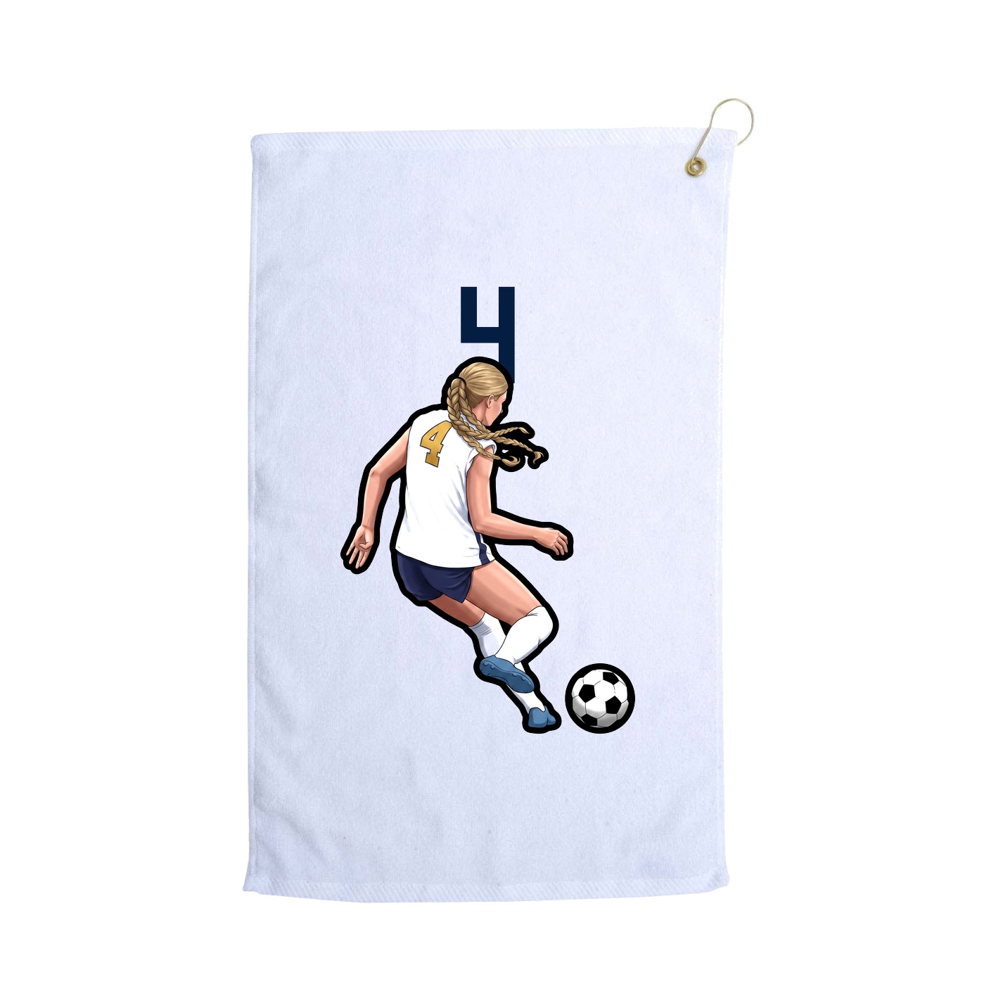 Golf Towel — Number Top in White