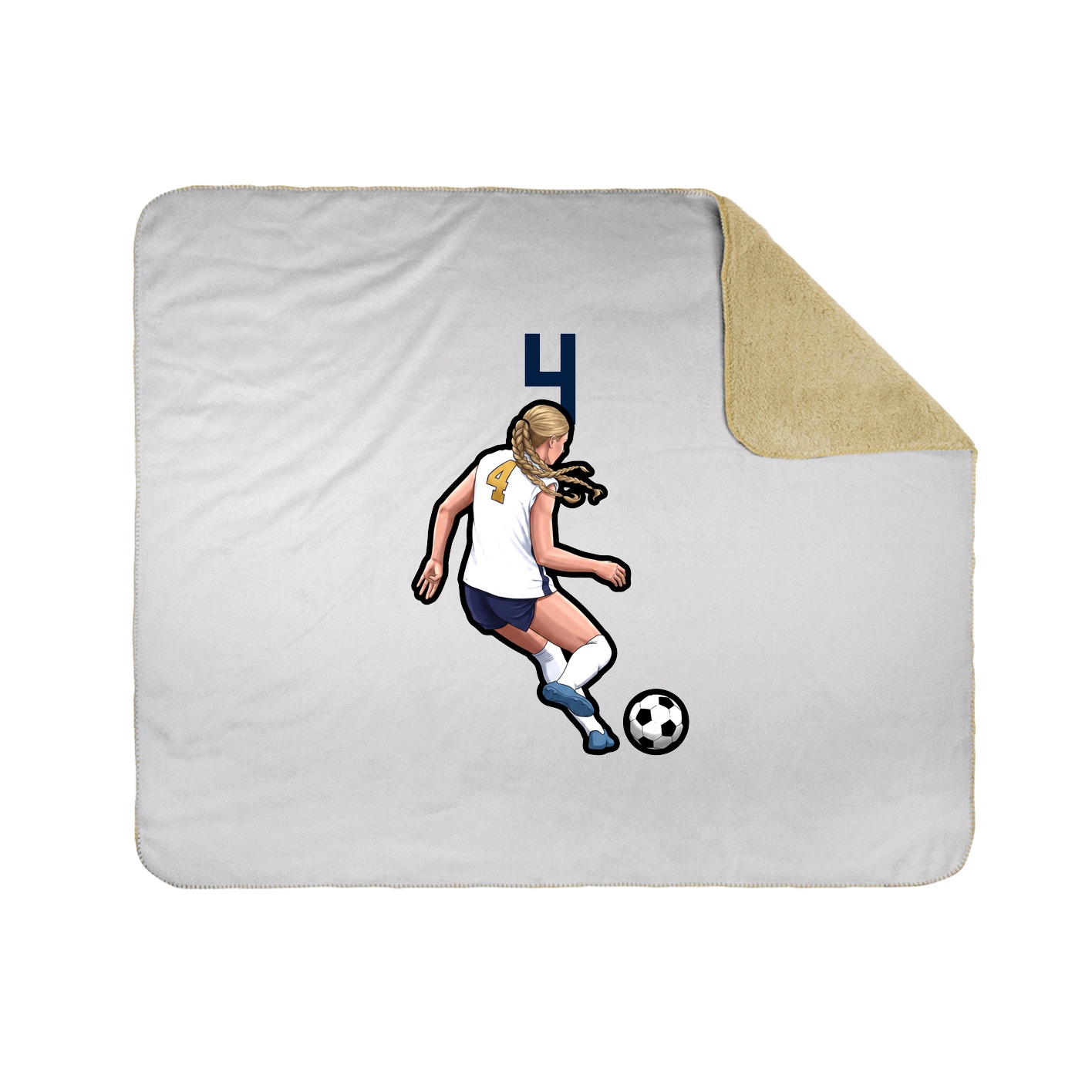 Throw Blanket — Number Top in White