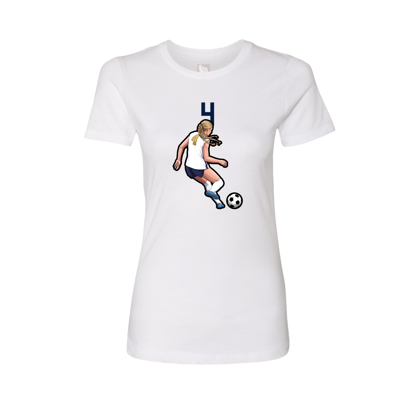 Fitted Women's Tee — Number Top in White