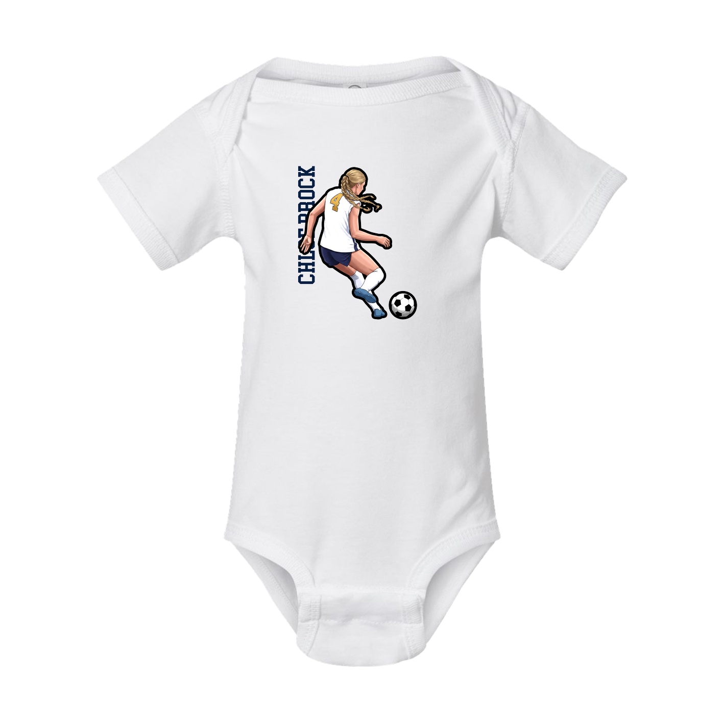 Baby Onesie — Name Vertical in White