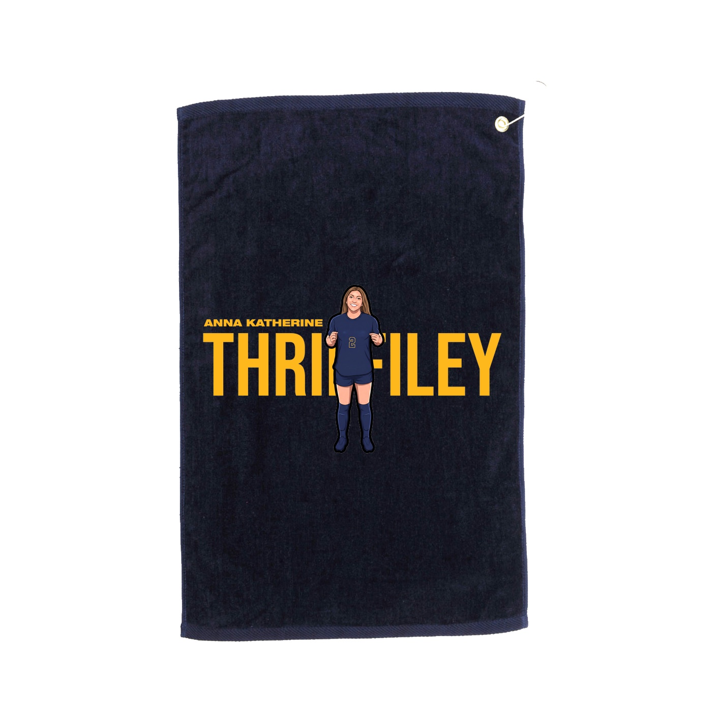 Golf Towel — Player Name in Navy