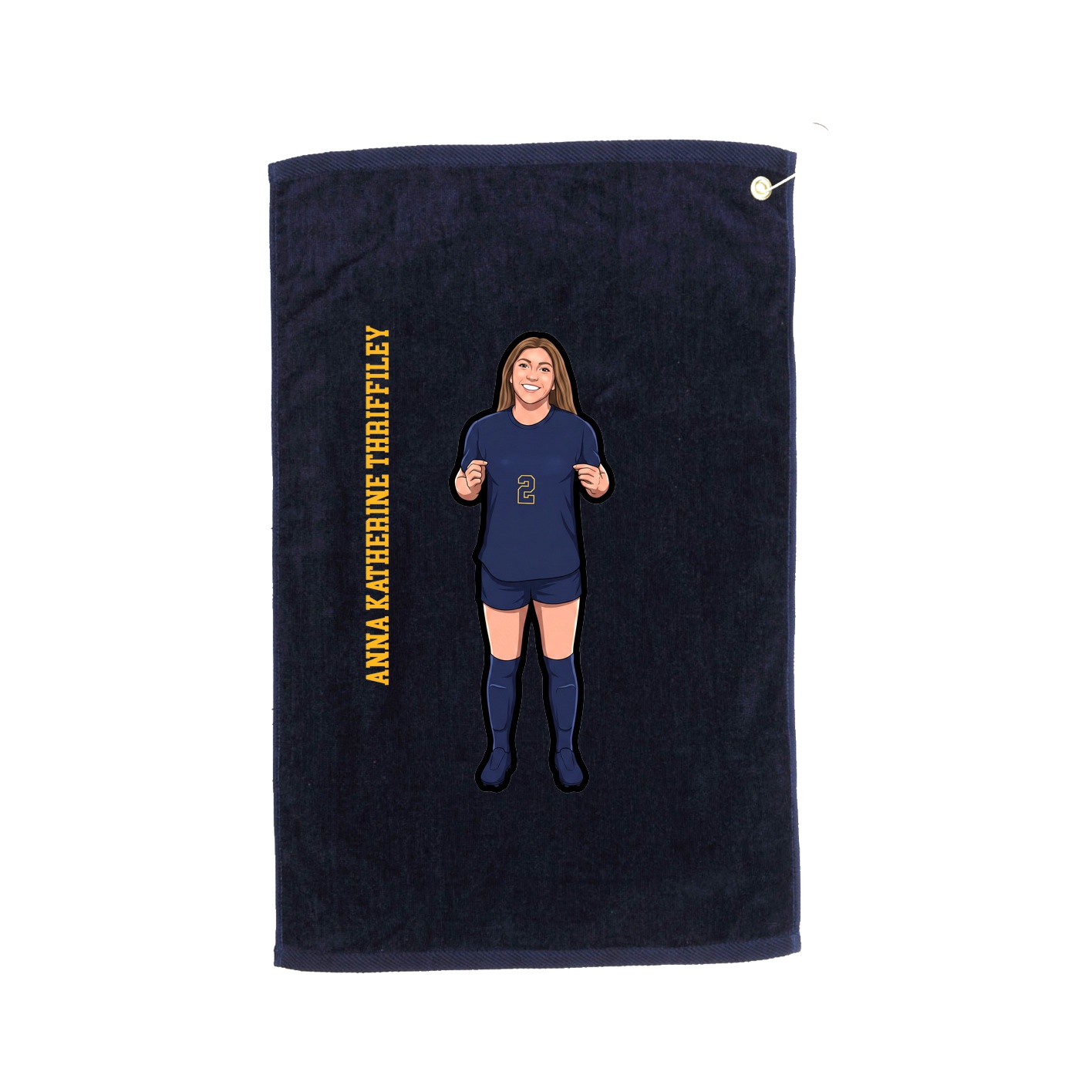 Golf Towel — Name Vertical in Navy