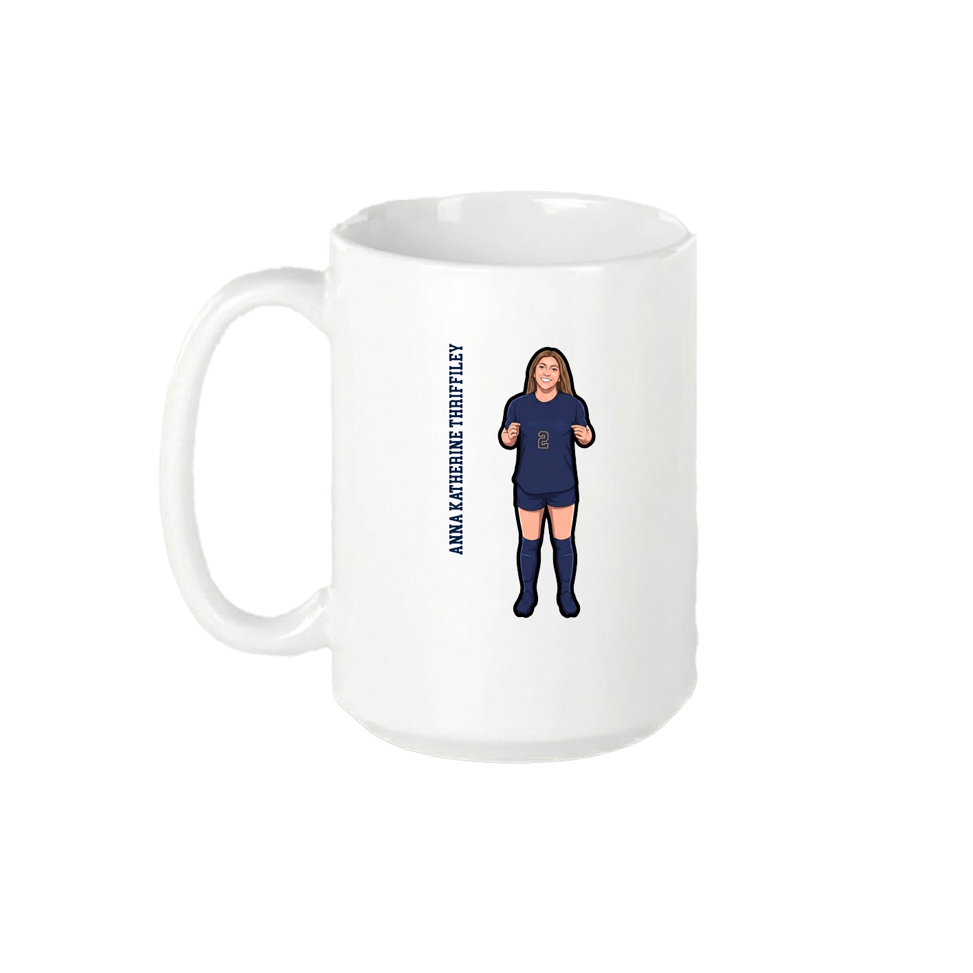15oz Coffee Mug — Name Vertical in White