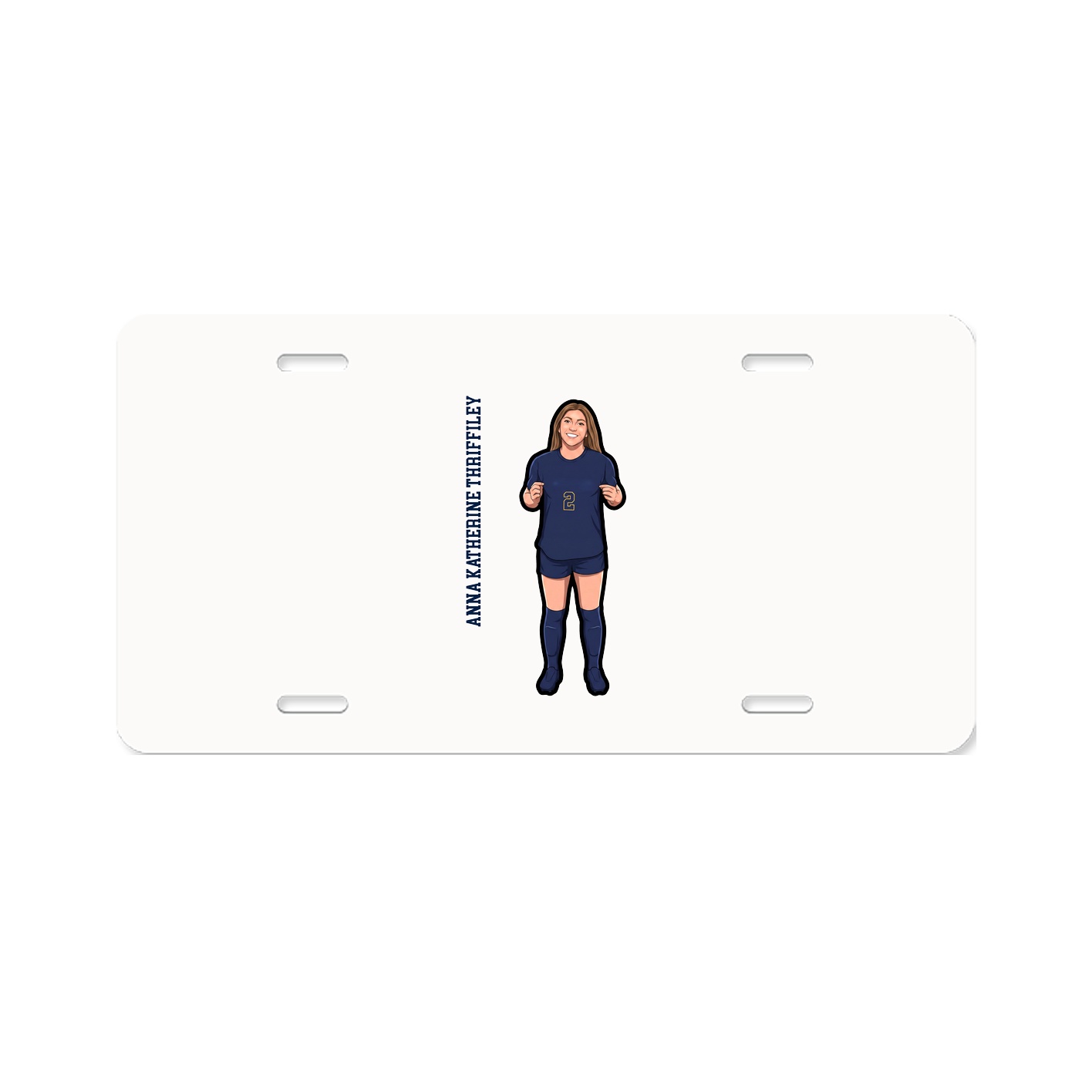 License Plate — Name Vertical in Classic
