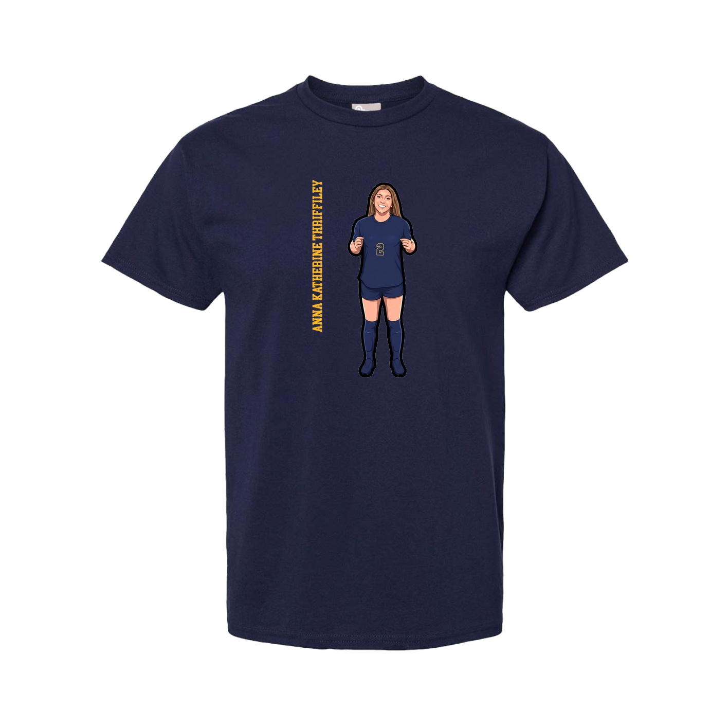 Tee — Name Vertical in Navy