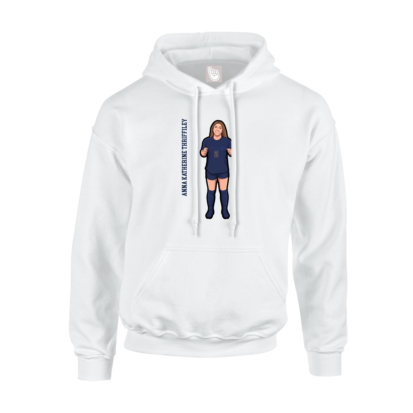 Youth Hoodie — Name Vertical in White