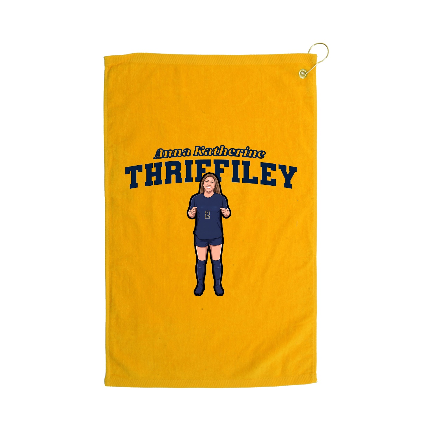 Golf Towel — Name Arch in Gold