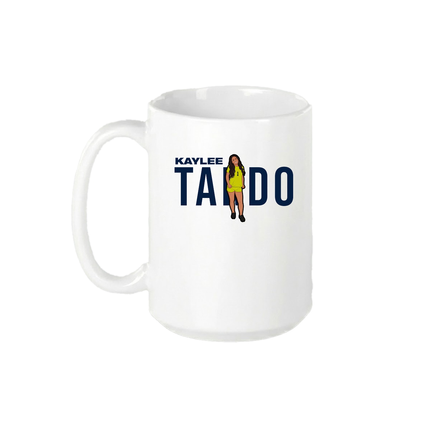 15oz Coffee Mug — Player Name in White