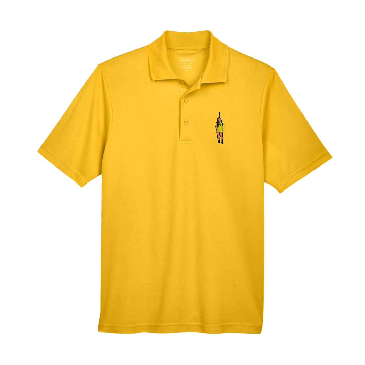 Performance Polo — Number Top in Gold
