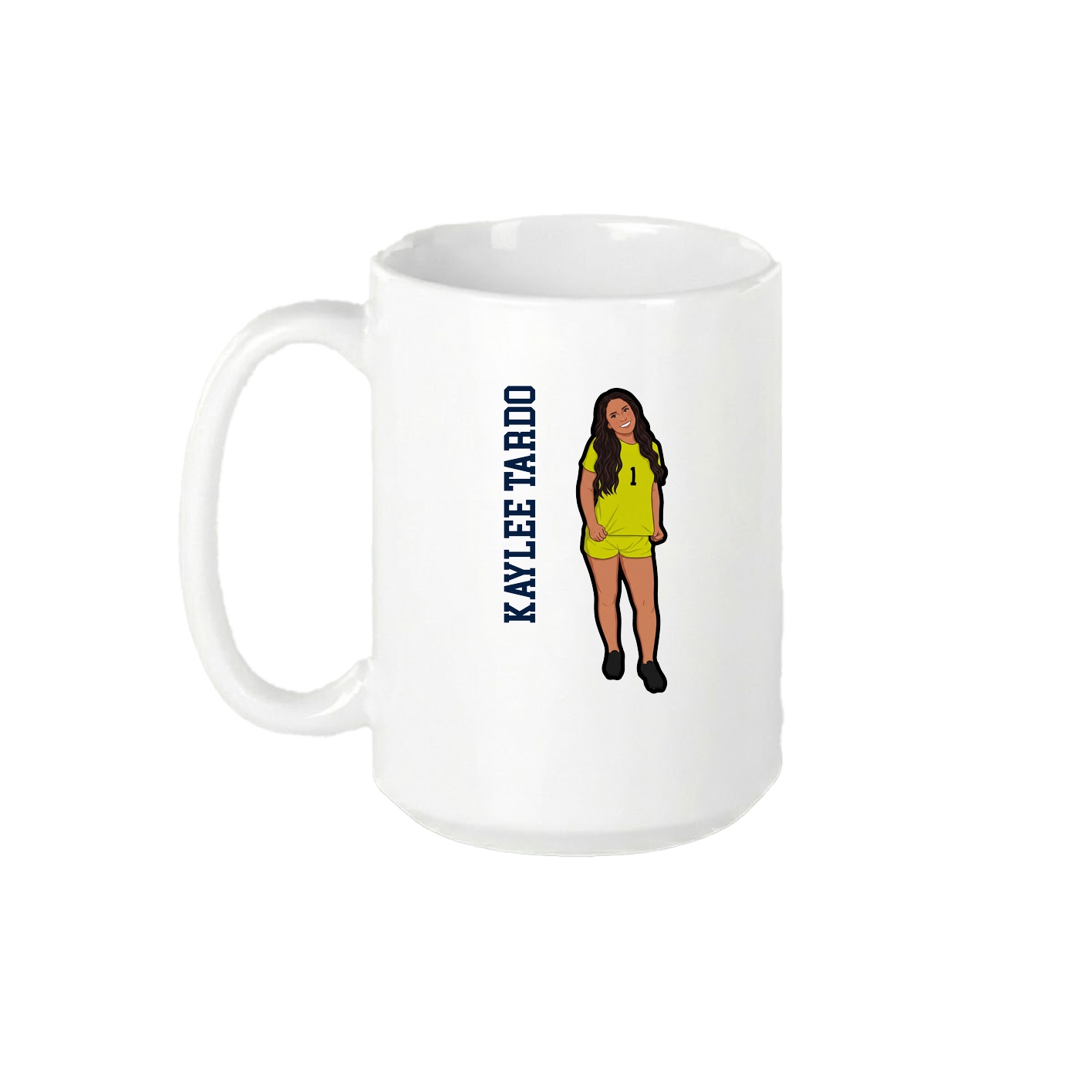 15oz Coffee Mug — Name Vertical in White