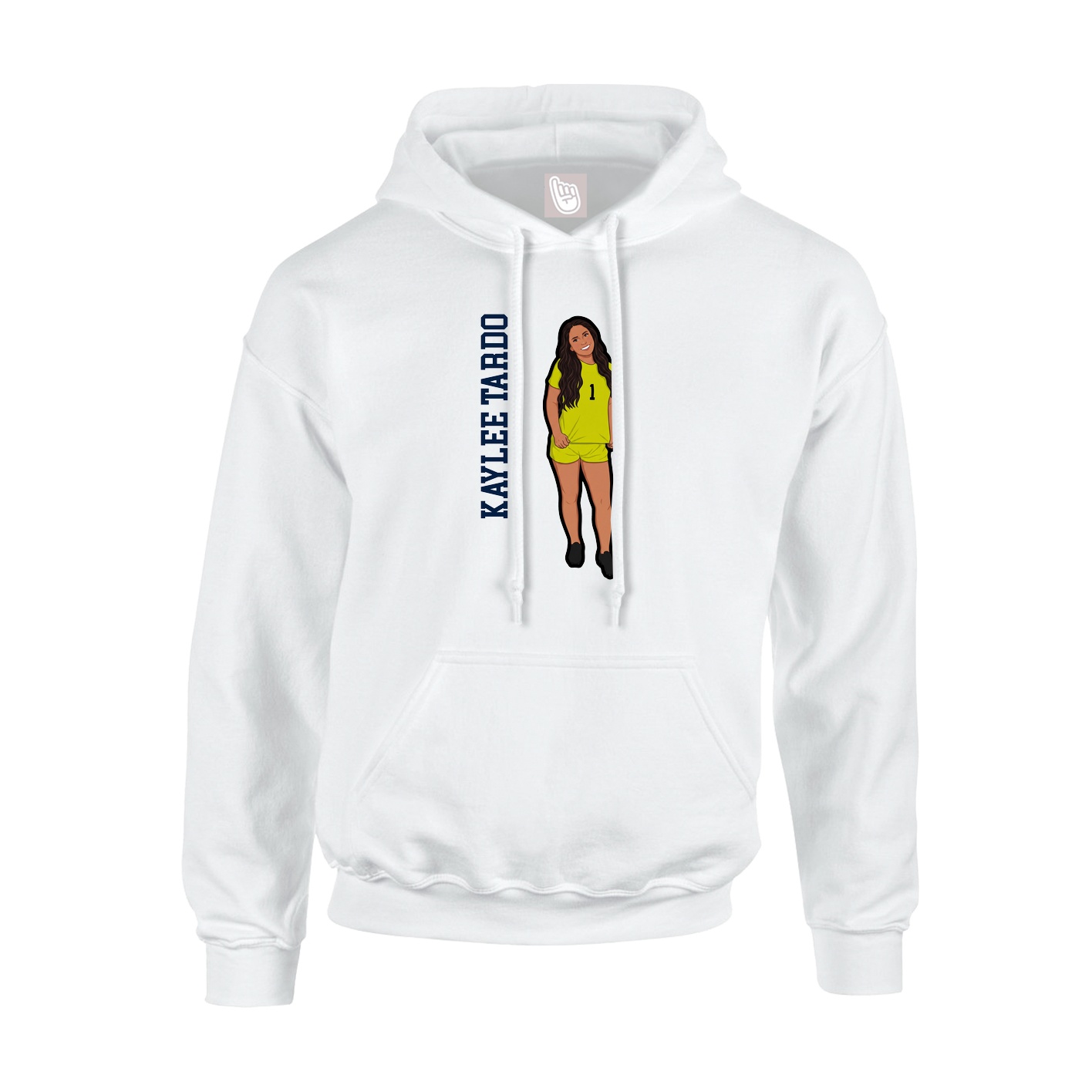 Youth Hoodie — Name Vertical in White